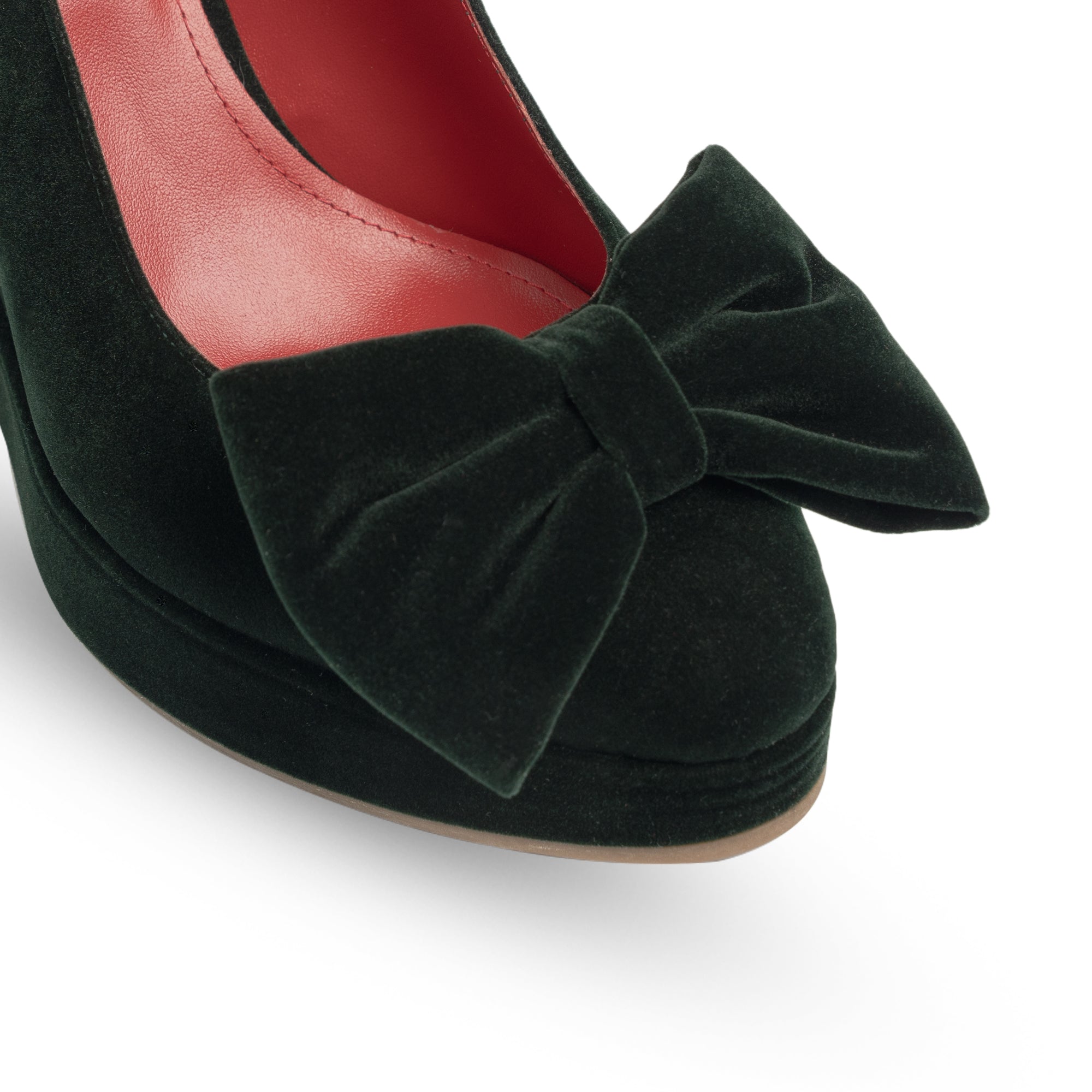 Toscana Dark Green Velvet Wedges