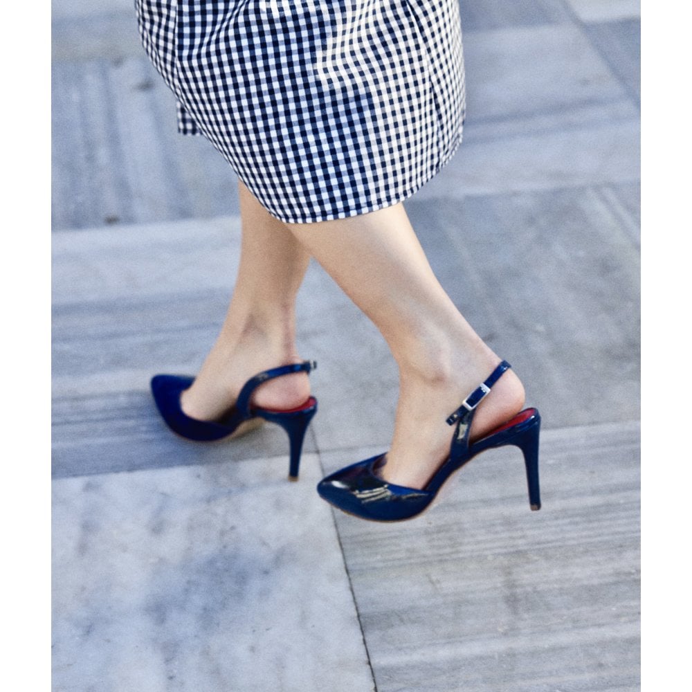 Augusta Navy Blue slingback pumps