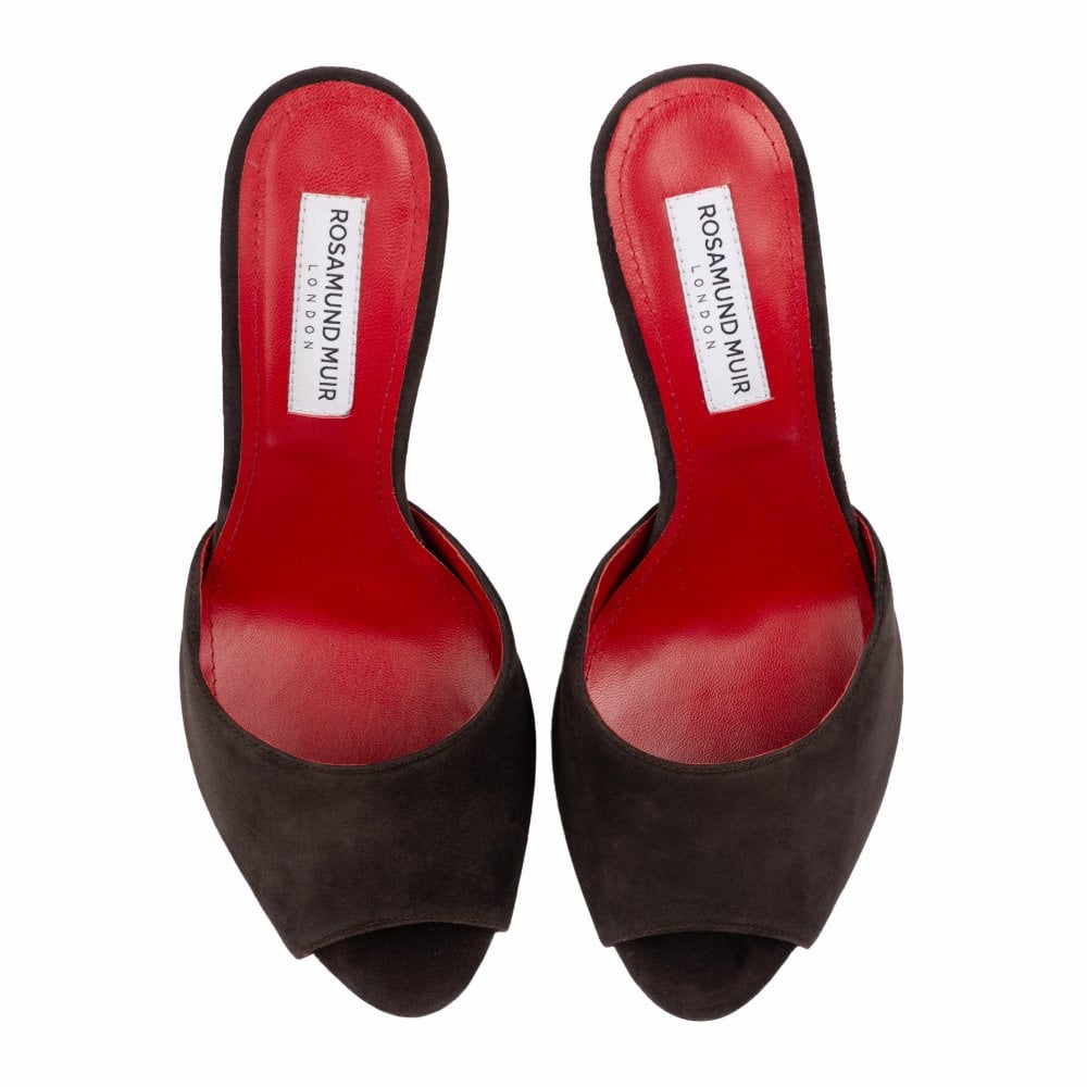 Montavia Brown Suede Mules