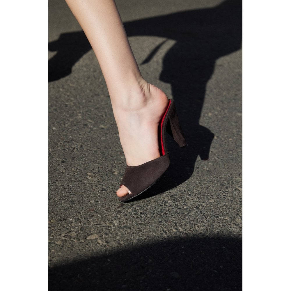 Montavia Brown Suede Mules