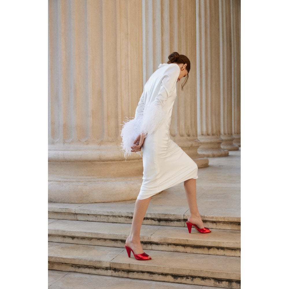 Montavia Metallic Red Mules