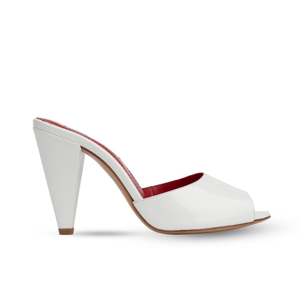 Montavia White Patent Mules
