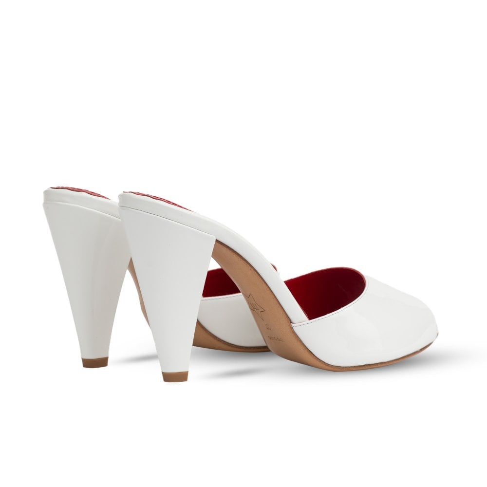 Montavia White Patent Mules