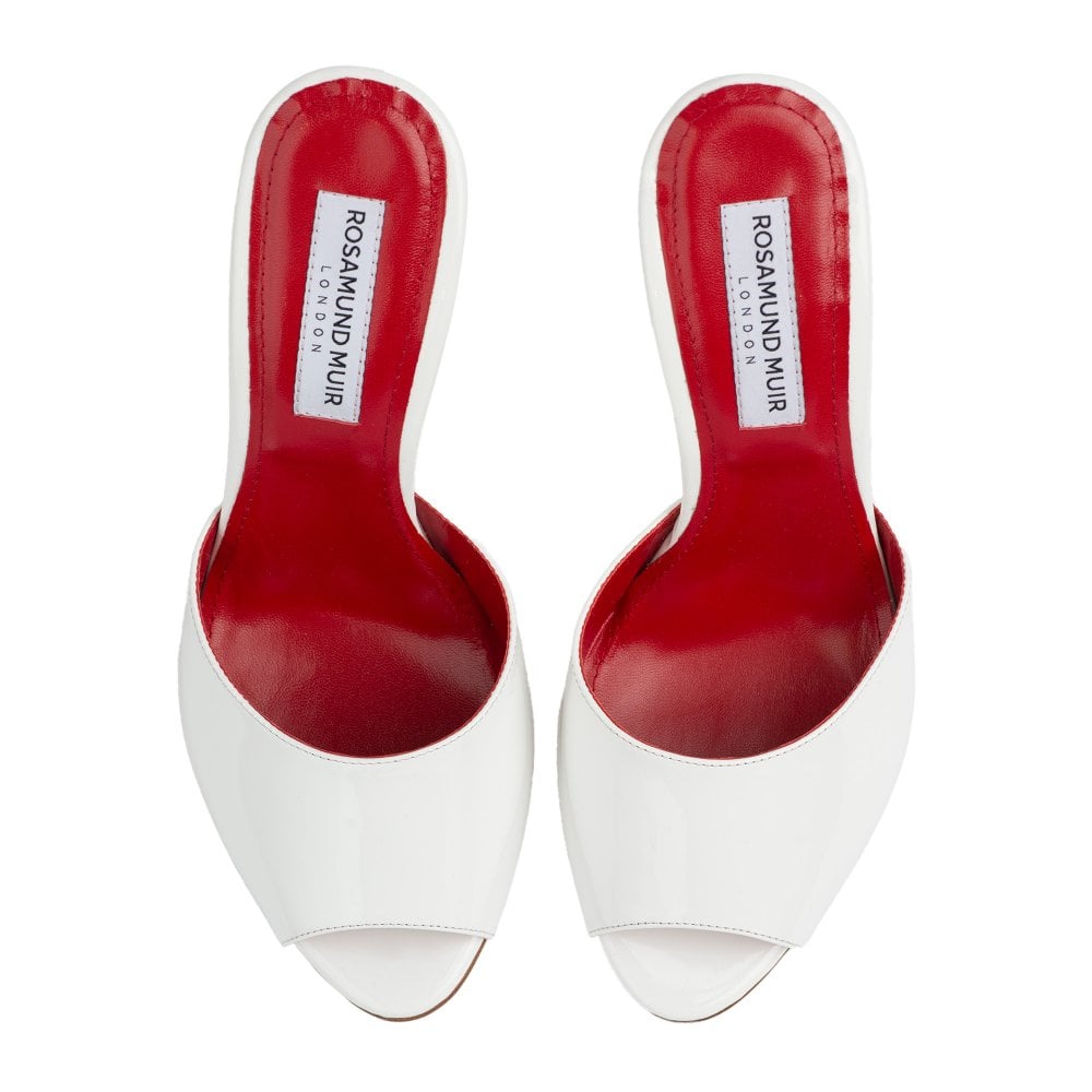 Montavia White Patent Mules
