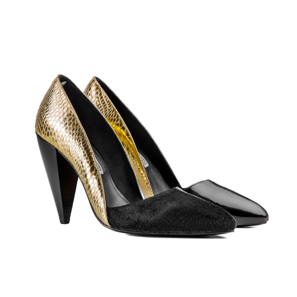 Romera Gold Cobra and Black heels
