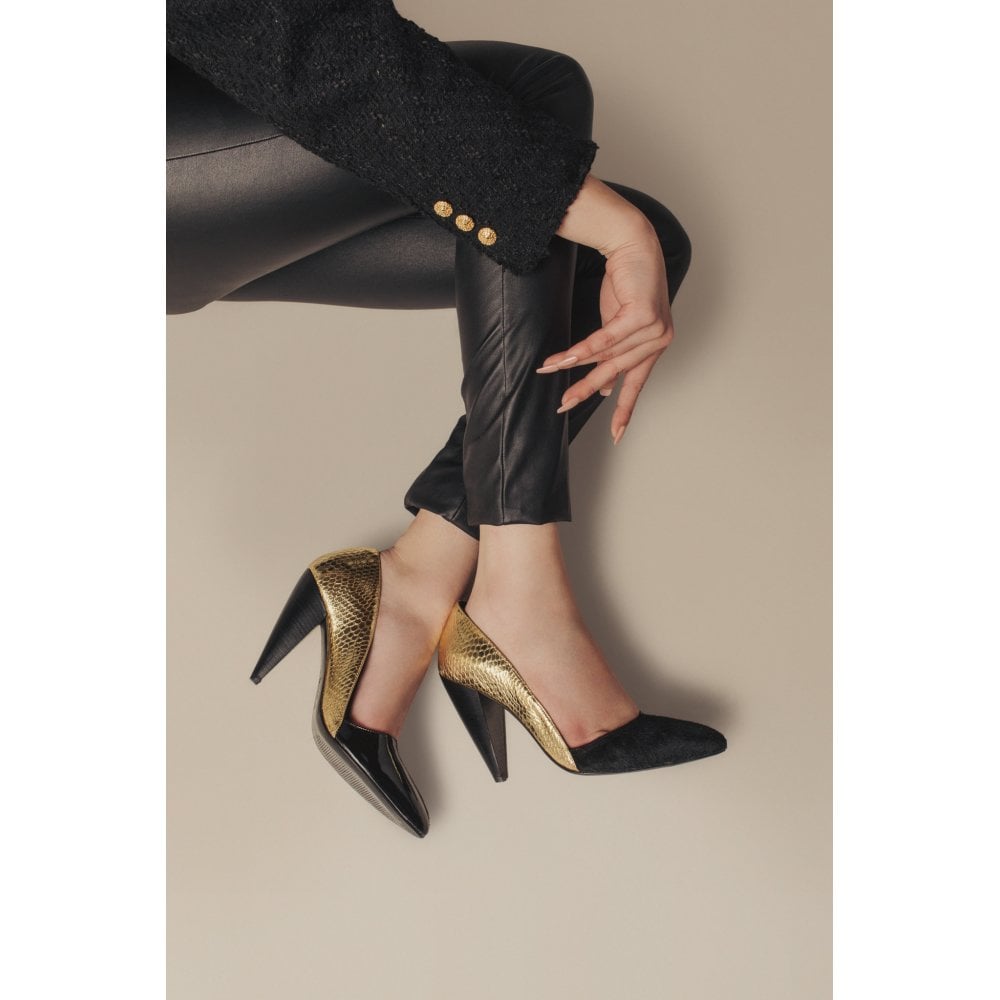 Romera Gold Cobra and Black heels