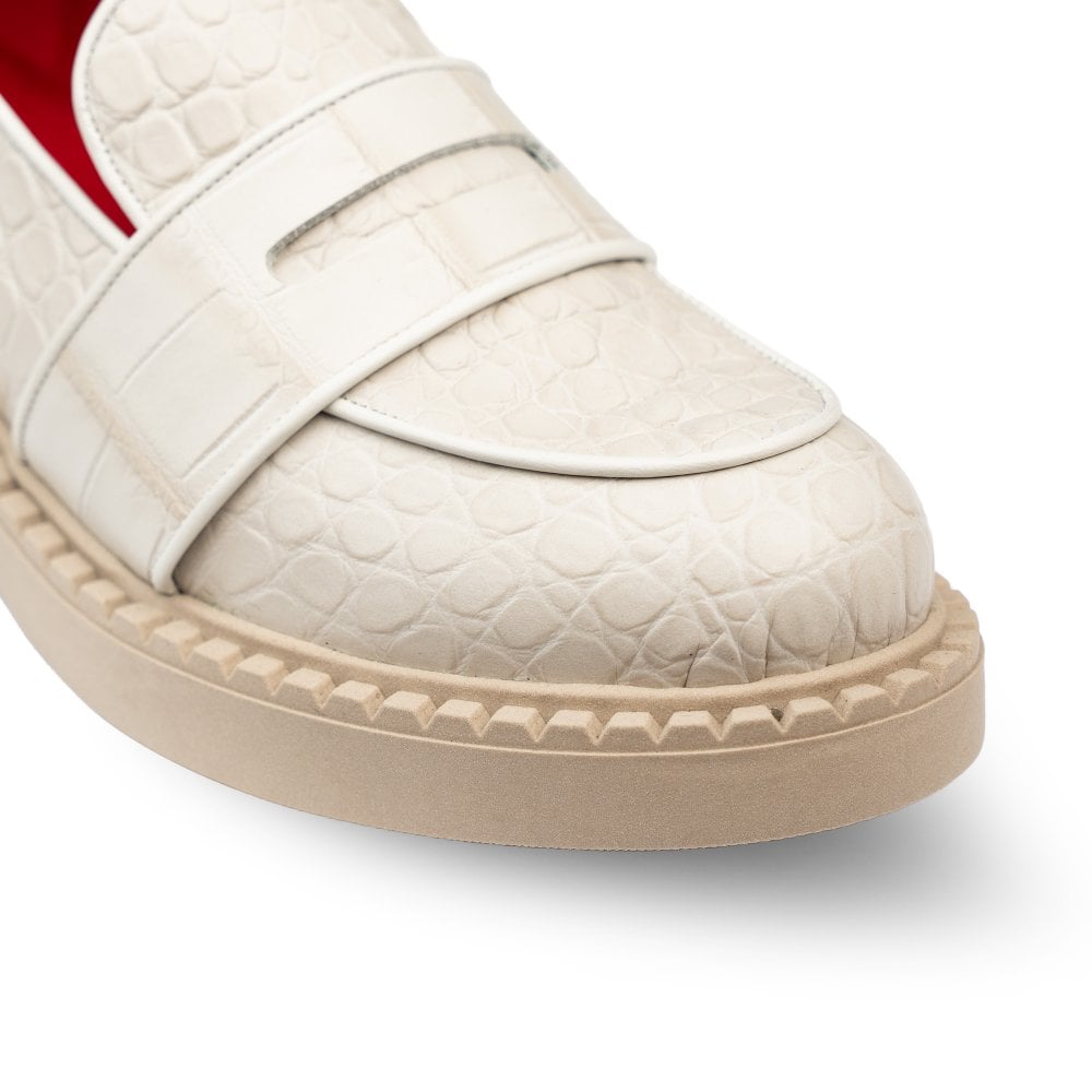 Stratford Cream Crocodile Loafers