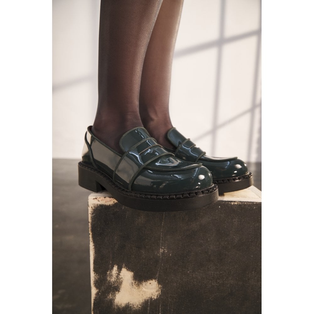 Stratford Dark Green Patent Loafers